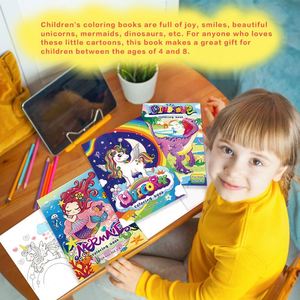 Libro para Colorear de Unicornios, Sirenas y Dinosaurios con 60 Páginas de Dibujos Animados para Niños de 4 Años - Product Image 3