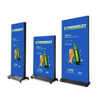 Boîte à lumière rectangulaire en toile souple, vente ambulante en plein air, support d'affiche lumineux LED vertical, montage mural, publicité portable