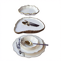 Service de vaisselle en porcelaine fine (New Bone China) de 24 pièces pour 6 personnes