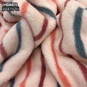 Nhanh chóng vận chuyển mẫu miễn phí 100% Polyester double side flannel Fleece vải với sọc mô hình cho Dài áo choàng mùa đông quần áo - Product Image 4