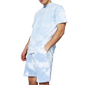 Ensemble t-shirt et short pour homme, blanc et noir, col rond, décontracté, respirant, été - Product Image 4