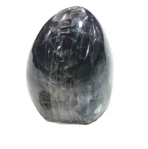 Natural freeform Black moonstone.standing Gemstone Rock Polished Stone crystal freeform healing Palm Stone