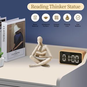 Bookshelf Decor Home Decor - Person Who Is <b>Thinking</b> Abstract Thinker Sculpture Figurine Statue Resin Modern Reading Decoration - Product Image 2