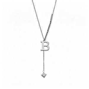 Collana con Lettera Iniziale Y in Acciaio Inossidabile Placcato Oro 18K - Ciondolo Cubo Delicato Impermeabile, Gioiello Personalizzato Regalo - Product Image 4
