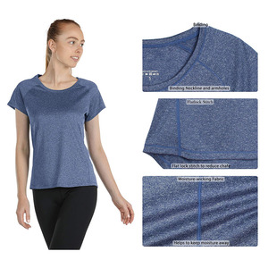 2022 cómoda Camiseta deportiva de secado rápido <span class=keywords><strong>para</strong></span> <span class=keywords><strong>mujer</strong></span>, camiseta de verano <span class=keywords><strong>para</strong></span> correr, gimnasio, camisetas con estampado de transferencia de calentador personalizado <span class=keywords><strong>para</strong></span> <span class=keywords><strong>mujer</strong></span> - Product Image 2