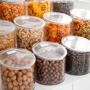 Wholesale Bulk Food <b>Bins</b> Clear Plastic Candy Dispenser Plastic Bulk Food Container With Scoop - Product Image 1