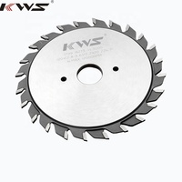Lame de scie circulaire à rainurer réglable KWS en carbure TCT pour scie à table coulissante, 120 mm D, 24 dents, alésage plat 20 mm