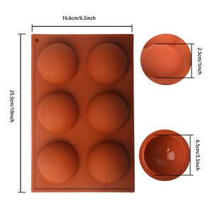 Khuôn bánh Silicone hình tròn 6 lỗ khuôn nướng bánh <span class=keywords><strong>muffin</strong></span> bền vững và khuôn bánh pudding - Product Image 3