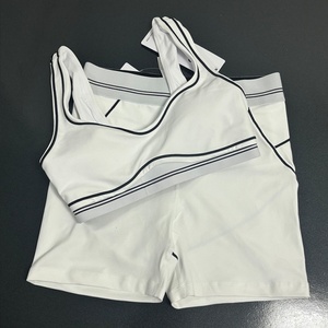 Ensemble <span class=keywords><strong>de</strong></span> <span class=keywords><strong>sport</strong></span> 2 pièces personnalisé pour <span class=keywords><strong>femme</strong></span> : tenue <span class=keywords><strong>de</strong></span> fitness, yoga et entraînement avec LOGO, short respirant - Product Image 5