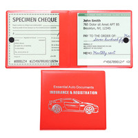 Organizador de Documentos para Vehículo, Porta Tarjetas de Identificación, Cartera, Porta Tarjetas de Seguro y Registro de Automóvil de Plástico