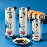 Tube à sushi biodégradable avec papier aluminium, format push-up, petit cylindre en papier