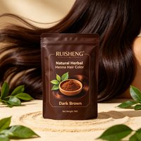 Herbal Dark Brown Henna Powder for Hair Dye, Natural Dark Brown Hair Color No Ammonia Custom Package