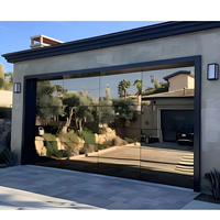 Puerta de Garaje Automática Moderna, Impermeable, con Marco de Aleación de Aluminio Industrial Personalizado y Vidrio Esmerilado, 5 Años de Garantía, para Villas y Almacenes