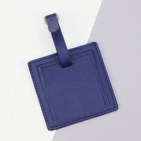 Étiquette de bagage en cuir PU à motifs variés, personnalisable avec logo, pour valise, sac à main, sac de voyage, avec sangle à boucle réglable