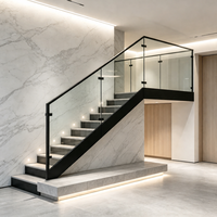 Profilé en alliage d'aluminium en U pour garde-corps en verre, design moderne sans cadre pour balcon, piscine, escalier, main courante extérieure, garantie 3 ans