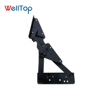 06.121 WELLTOP Charnière de canapé pliable robuste en acier massif, mécanisme de canapé-lit pliant noir réglable avec dossier inclinable Click Clack