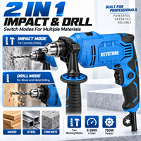 Perceuse à percussion électrique 220-240V 750W pour bois, acier et béton
