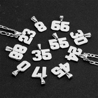 Collier Pendentif Numéro Homme Femme 22 Chaîne Sportive en Acier Inoxydable Bambou Anti-ternissement 0-10 Collier Sportif avec Chiffres