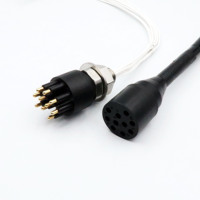HYSF BH10M Connecteur Sous-Marin Mâle/Femelle 10 Broches DC pour Environnements Marins Profonds IP69 en Acier Inoxydable Plaqué Or Cuivre 550V 10A
