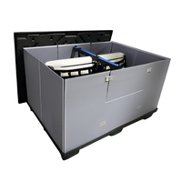 Caisse palette en plastique robuste, pliable, grande capacité, empilable, recyclable, durable et solide