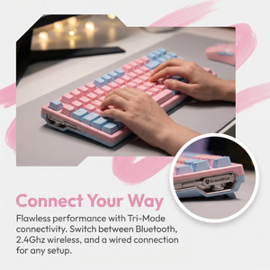 GravaStar K1 Lite Mechanical <b>Keyboard</b>, Tri-mode Wireless Wired <b>Keyboard</b> with Jelly Keycaps RGB Backlight - Product Image 6