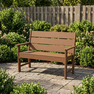 Banc d'extérieur en teck massif 2 places, classique, à lattes horizontales, pour patio, chaise de jardin - Product Image 3