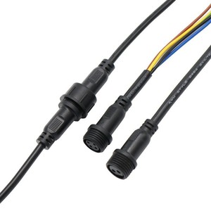 Conector Impermeable M12, Cable de 2, 3 y 4 Pines, Macho y Hembra, IP66, para Uso en Iluminación LED para Exteriores - Product Image 1