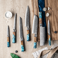 Ensemble de 8 couteaux de chef en Damas, 67 couches, 10CR15MOV, style japonais, acier inoxydable, couteau de cuisine Santoku, Kiritsuke, couteau à désosser, ensemble de couteaux de chef