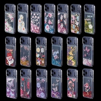 Coque pour iPhone 17 Pro Max, nouvelle, fraîche, texture florale sable, effet sable mouvant, transparente, de luxe, étanche, antichoc