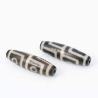 Perles en pierre d'agate Dzi tibétaine naturelle 12x38mm, bicolores, breloques en pierres précieuses pour la fabrication de bijoux et la collection