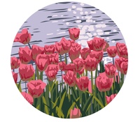 Kit de peinture par numéros DIY à motif floral rond, style moderne, pour décoration intérieure