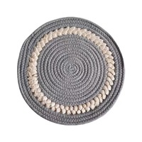 Napperons ronds en coton tissé de style moderne, tapis de table en corde de coton pour une décoration de table élégante