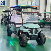 Voiturette de golf électrique CAMP homologuée pour la route, 72V, moteur 5KW, batterie au lithium, homologuée DOT, 6 places, pour les centres de villégiature, les communautés et les terrains de golf