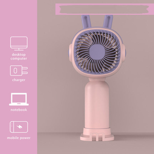Portable Fan With Animal Ear and Belt Support Hand-held Rechargeable Handheld Fan Cute <b>USB</b> Charging <b>Mini</b> Pocket Fan - Product Image 3
