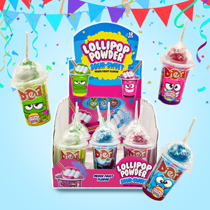 Kẹo Bán Buôn Tùy Chỉnh Nhãn Hiệu Riêng Vui Vẻ Tự Làm Kem Hình Ngâm <span class=keywords><strong>Lollipop</strong></span> Với Hương Vị Hỗn Hợp Và Bột Chua Hoàn Hảo OEM - Product Image 1