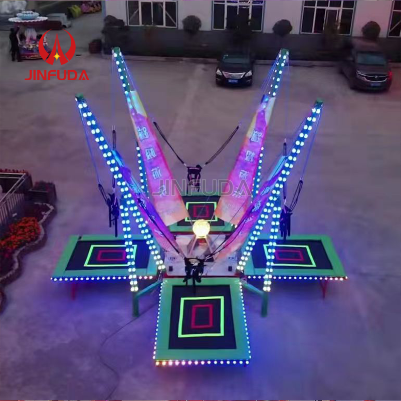 Colorful LED Stainless Steel Bungee Trampoline