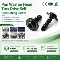 Vis autoperceuses Torx OEM personnalisées de précision avec tête de rondelle, en acier au carbone noir Ruspert, n° 6, 8, 10, pour composants électroniques