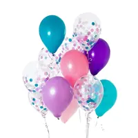 12 pulgadas fiesta confeti globo de helio Bunch para bodas cumpleaños vacaciones Baby shower claro rosa azul confeti globos
