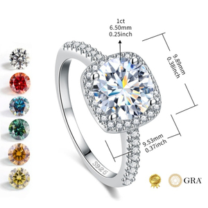 925 joyería fina de plata 1CT corte de cojín Moissanite compromiso y anillo de promesa de anillos de boda moissanita - Product Image 1