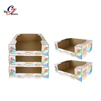 Présentoir de comptoir POP personnalisé en papier carton PDQ Palette Plateau de sol Porte-boîte Présentoir Supermarché pour aliments secs végétaux