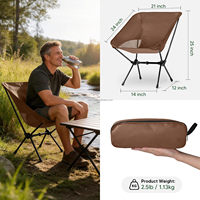 Chaise de camping légère et portable, pliable, pour la randonnée, avec sac de transport pour les voyages en plein air