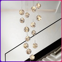 Lustre suspendu LED moderne en verre bulle, créatif et rotatif, pour escalier, salon, restaurant, éclairage décoratif pour la maison