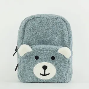 High Quality Fleece Fluffy Ear Backpack Children Toddler School Bag Teddy Kids Boy Girl Sherpa Backpack