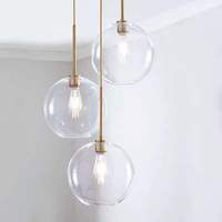 Lampe suspendue Zeal Lighting au design nordique, en verre dégradé, or et argent, pour chambre à coucher, îlot de cuisine ou chevet