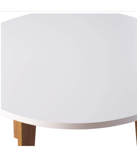 Mesa de centro redonda minimalista de madera de pino sólido, sala de estar mesa para/comedor, asequible - Product Image 4