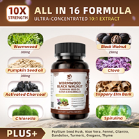 Capsules d'armoise et de noix noires à marque privée OEM 1200mg avec supplément de nettoyage digestif aux graines de citrouille, 60 unités