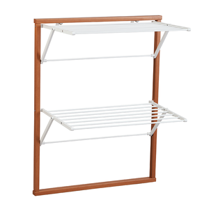 Venta caliente lavandería de metal 3 niveles montado <span class=keywords><strong>en</strong></span> la pared Airer tubo de acero ropa plegable secado sobre percheros de <span class=keywords><strong>puerta</strong></span> - Product Image 2