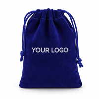 Pochette en velours doux avec cordon de serrage, logo personnalisé, sac d'emballage réutilisable pour bijoux, cosmétiques, câbles électroniques, cadeaux