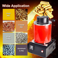 Kinway 3KG Mini four à induction pour fusion rapide de l'aluminium argenté et doré 1150 ° 220V pour équipements-établis moules