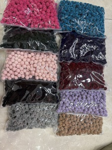 Vendita diretta in fabbrica 10 12 14 16mm perline in velluto acrilico fatto a mano accessori fai da te forma rotonda perline di velluto di plastica per borsa - Product Image 4